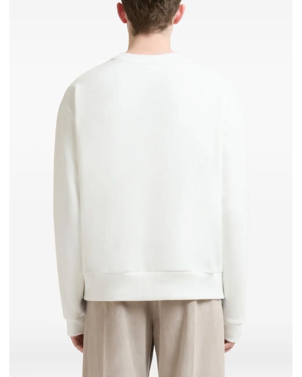 Marni White Cartoon-Logo Cotton Sweater for men