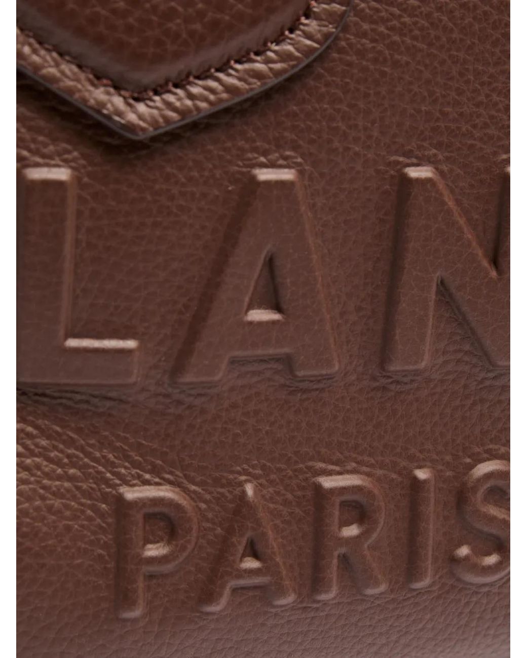 Lancel Brown Mini Sac À Main Jour En Cuir Grainé