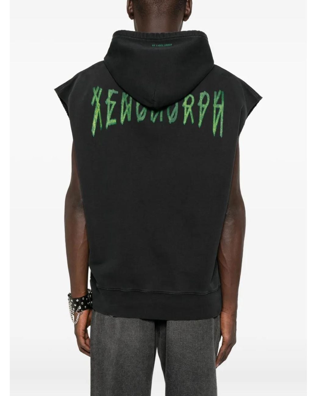 44 Label Group Black Hooded Sleeveless Vest for men