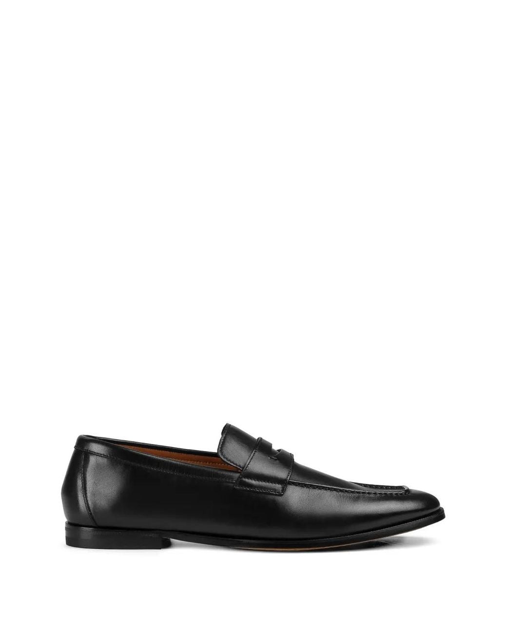 Doucal's Black Leather Loafers for men
