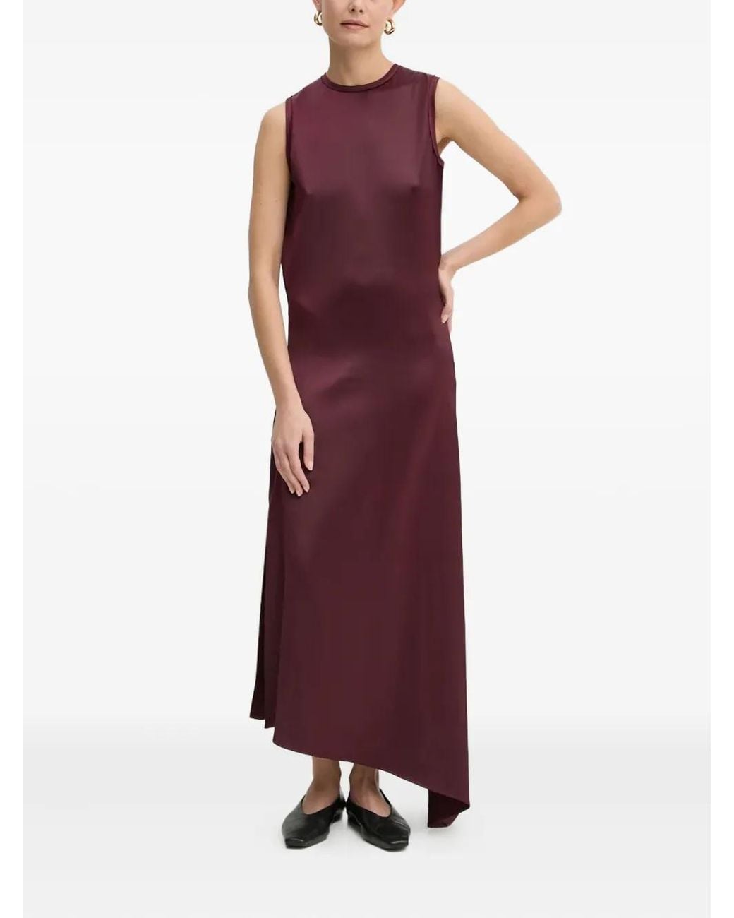 Aeron Purple Asymmetric Sleeveless Dress