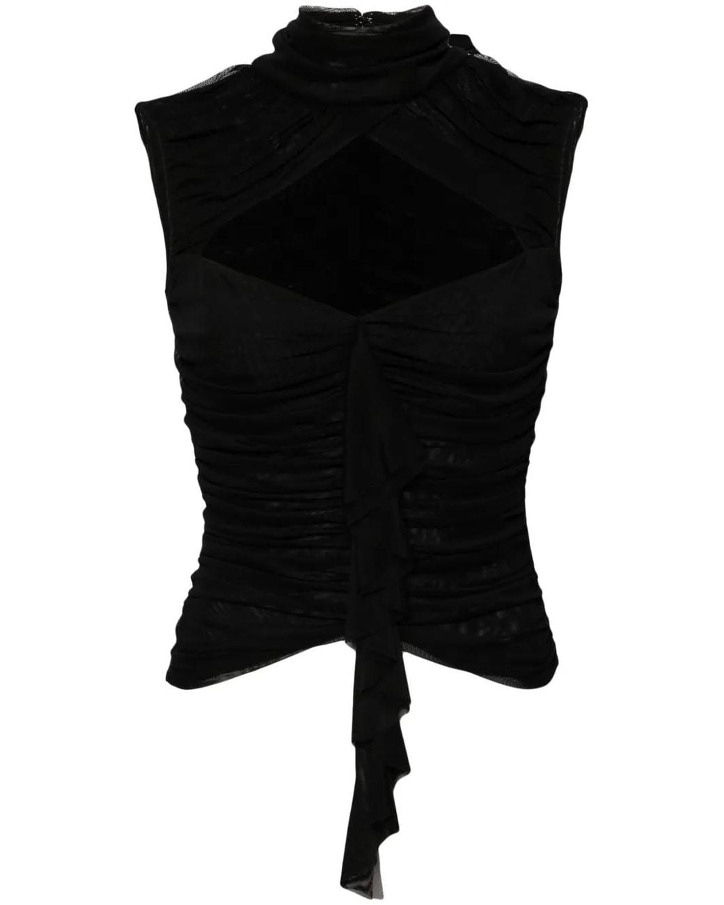 De La Vali Black Tiramisu Ruched Top