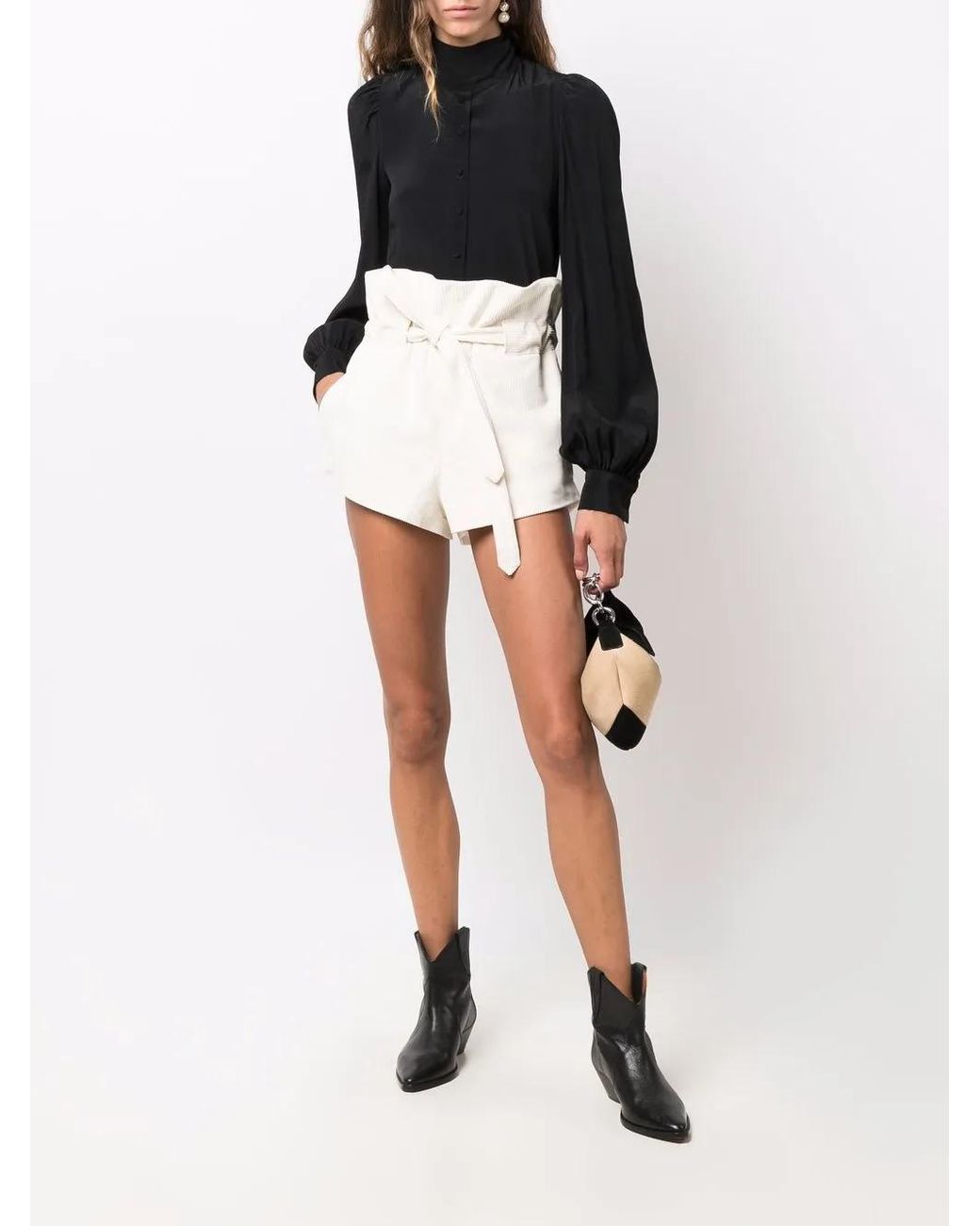 WANDERING Black Stand-Up Collar Blouse