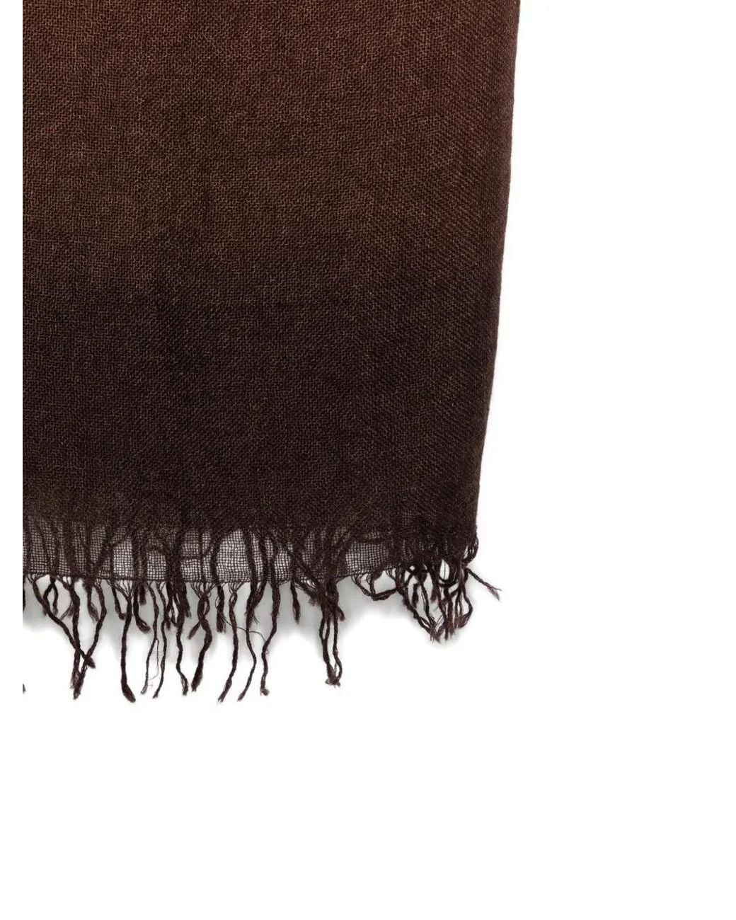 Faliero Sarti Brown Gradient-Effect Frayed-Hem Scarf