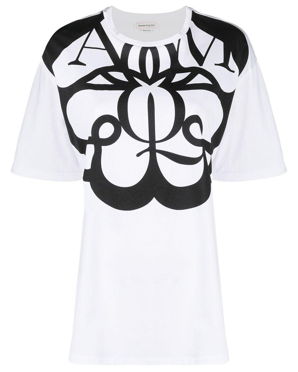 Alexander McQueen Cotton Logo-print T-shirt in White - Lyst