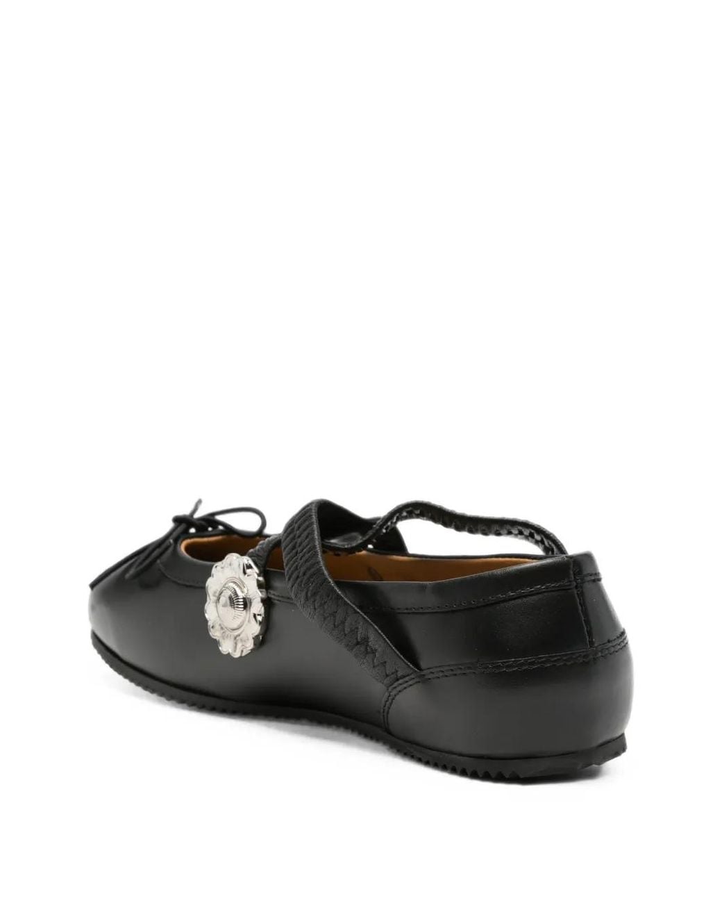 Toga White Elasticated-Strap Ballet Flats