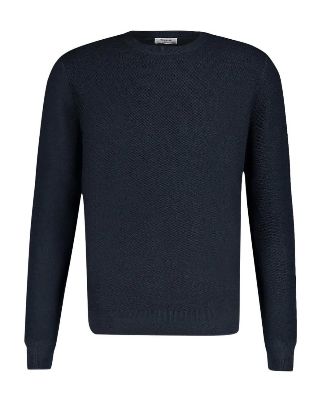 Boglioli Blue Wool Crew-Neck Sweater for men