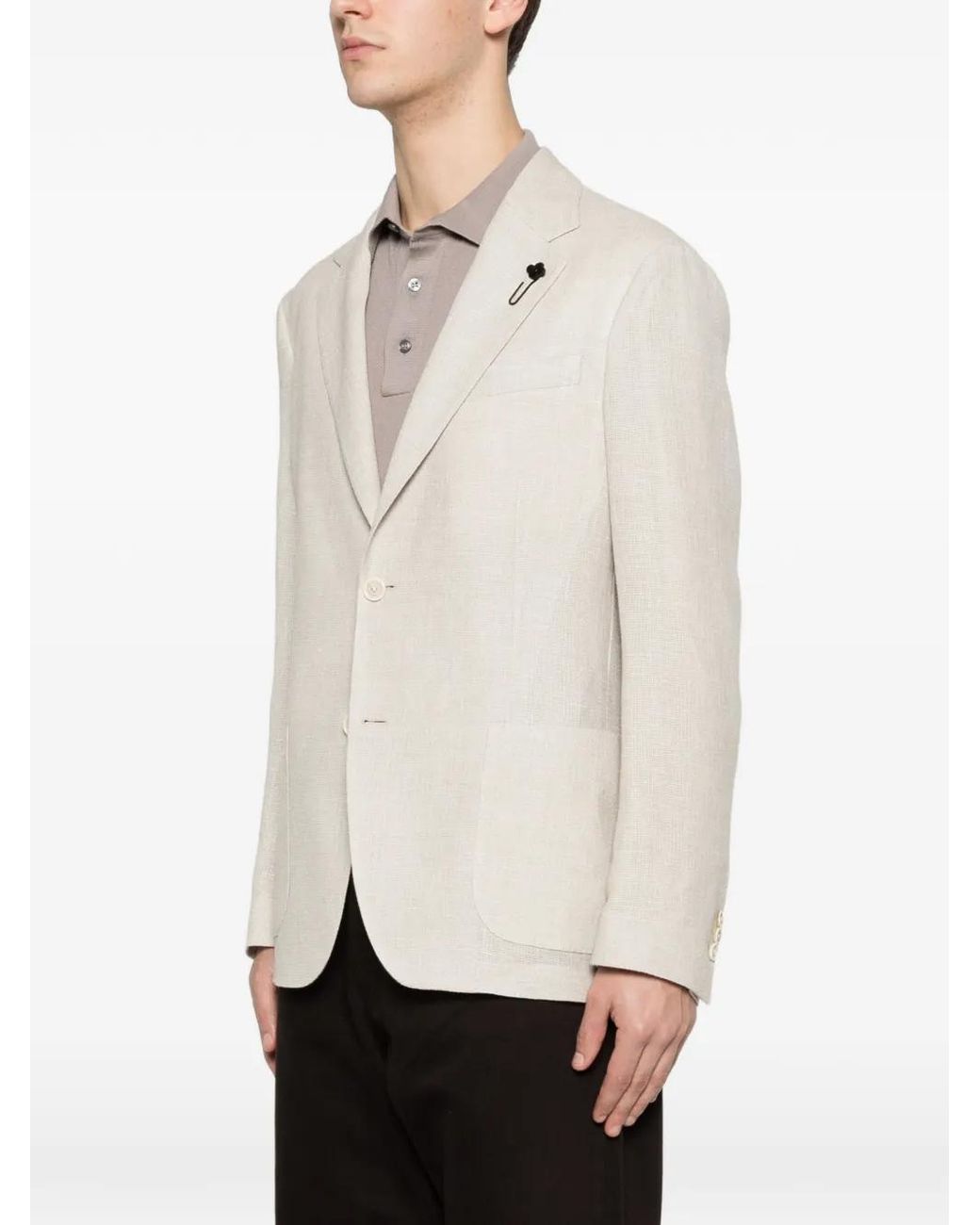 Lardini White Patch-Pocket Blazer for men