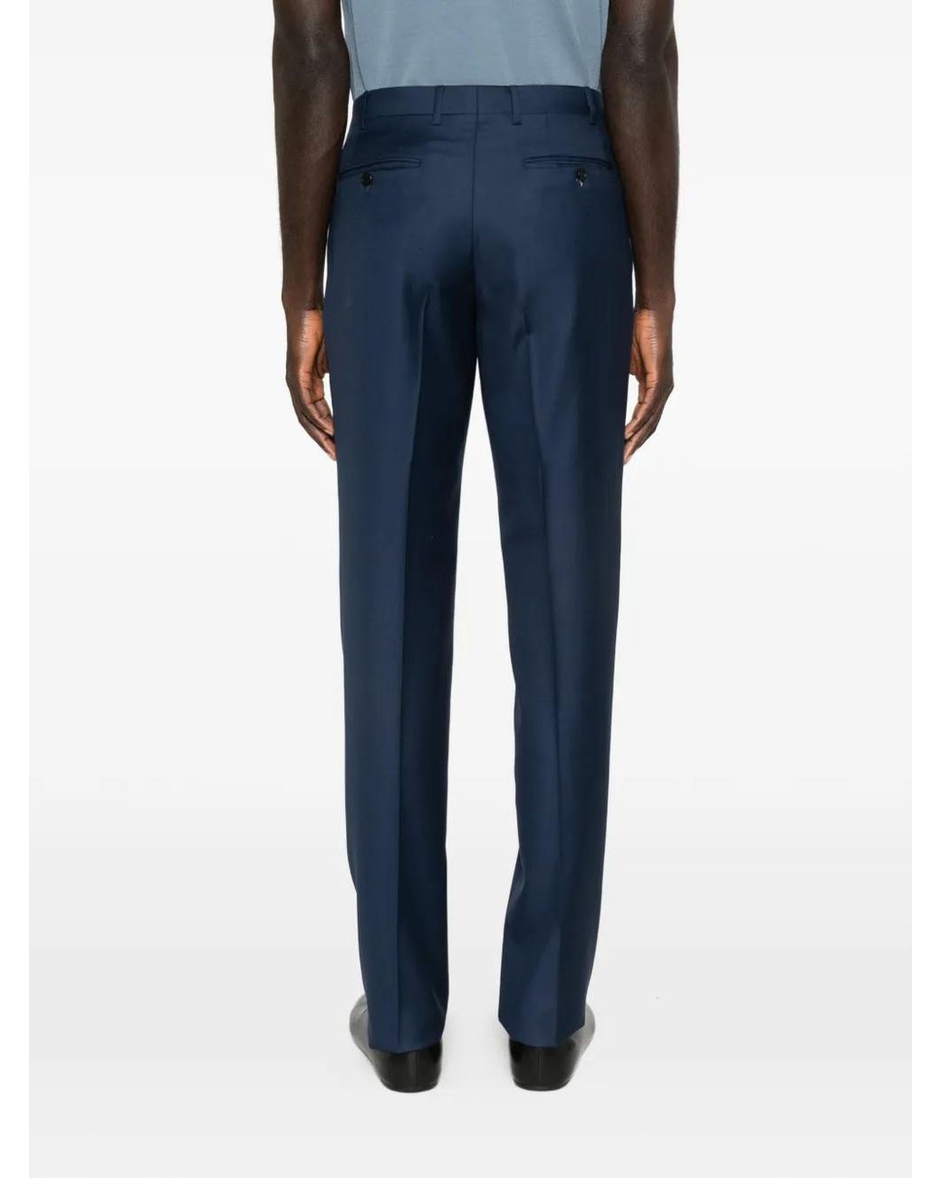 Canali Blue Button Trousers for men