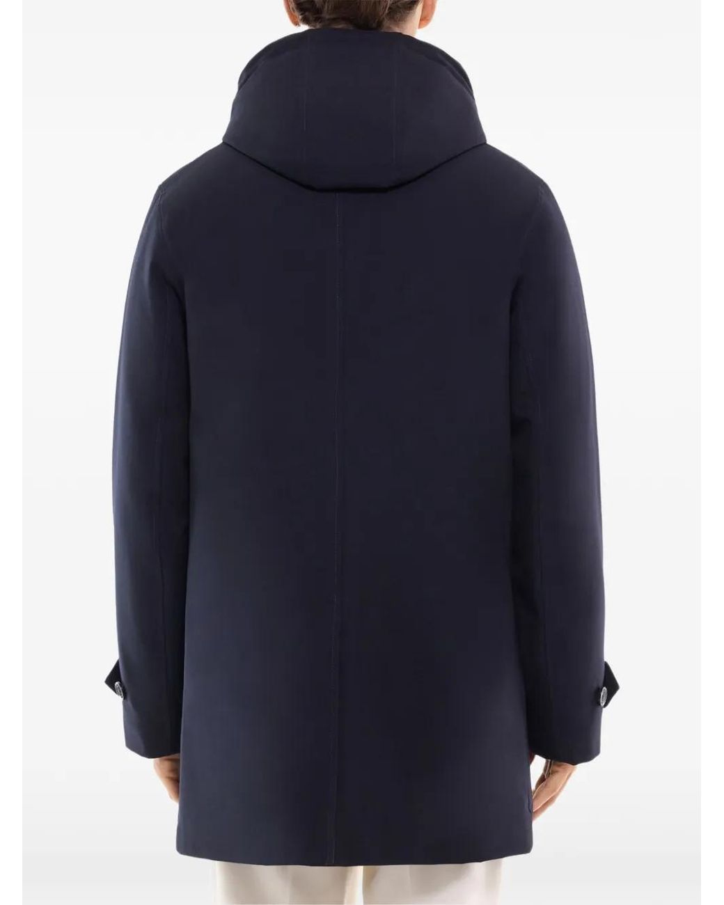Fursac Blue Hooded Button-Up Parka for men