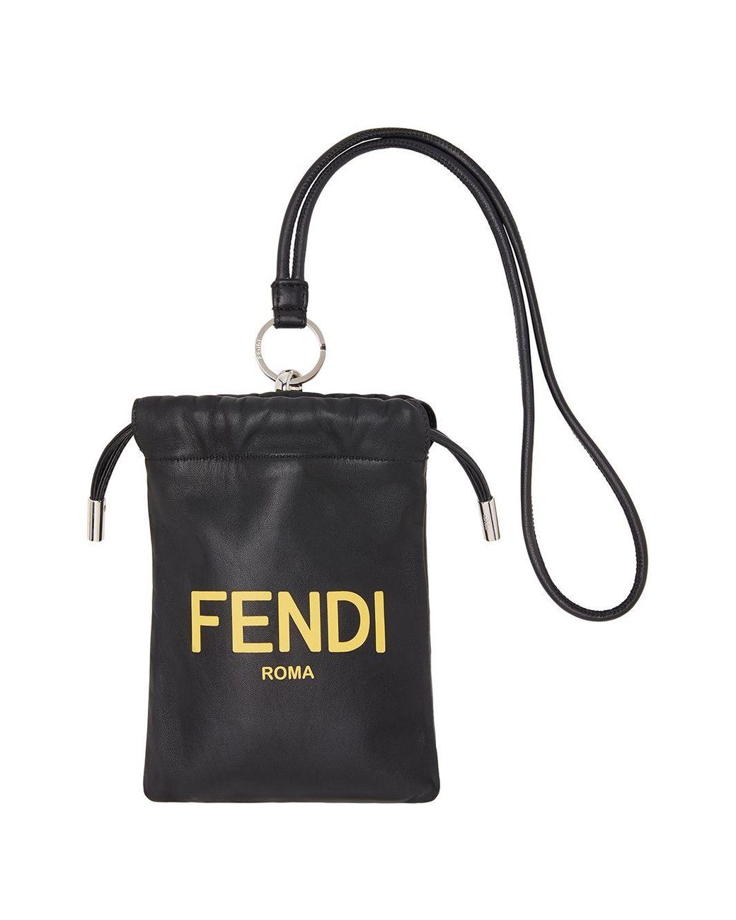 Fendi Logo Print Phone Pouch in Black for Men - Lyst