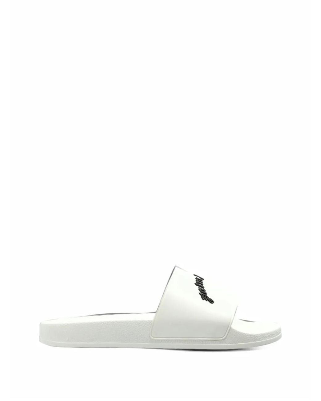 Palm Angels White Logo-Plaque Slides for men