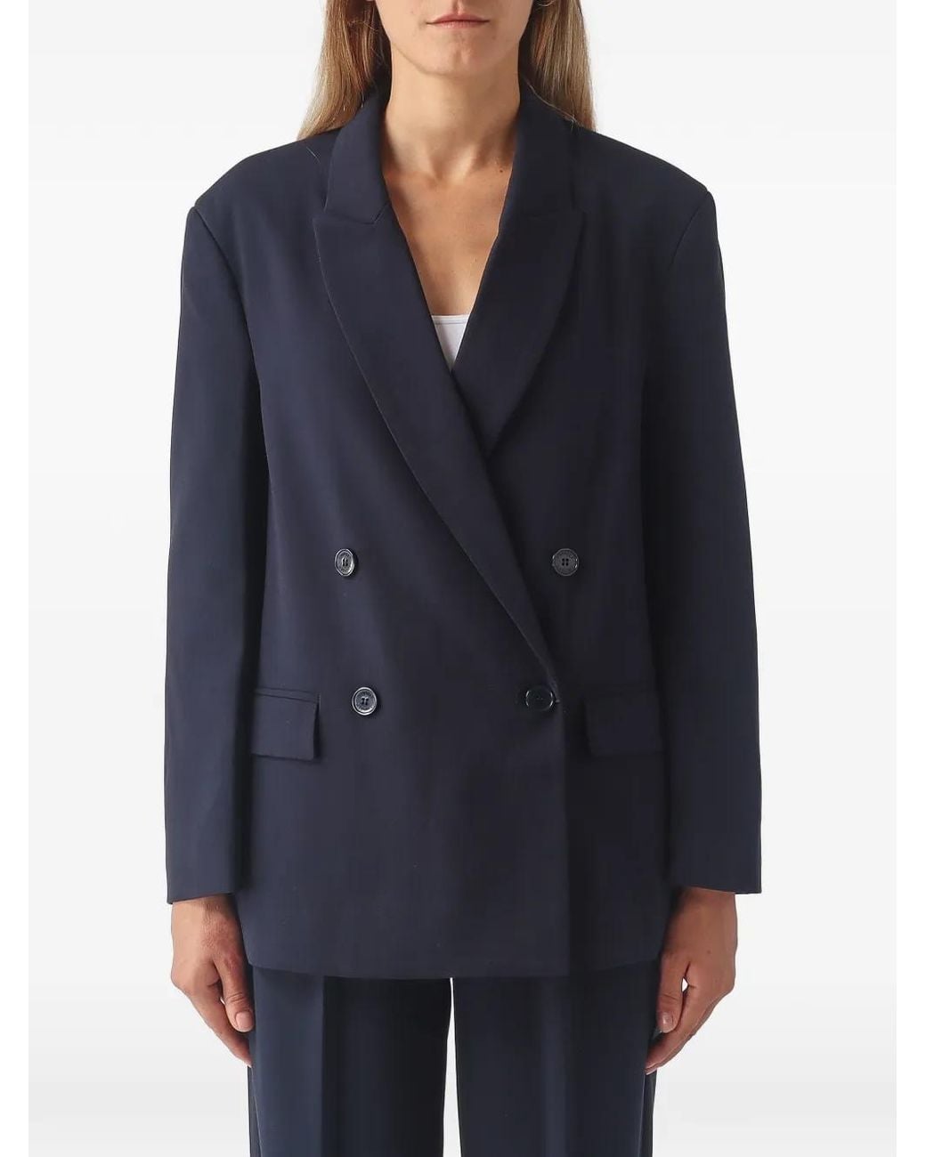 Twinset Blue Double-Breasted Blazer