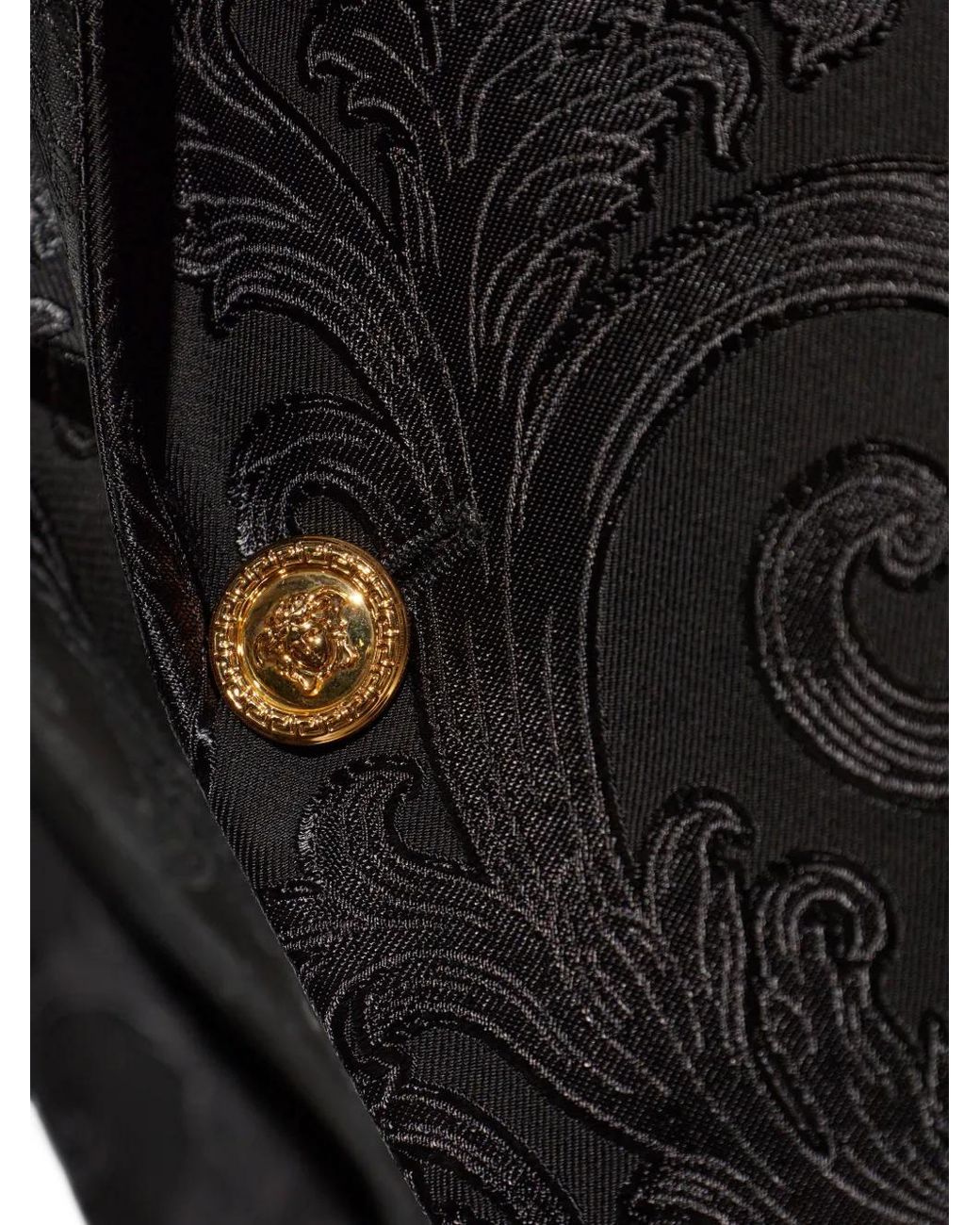 Versace Black Patterned Button Jacket for men