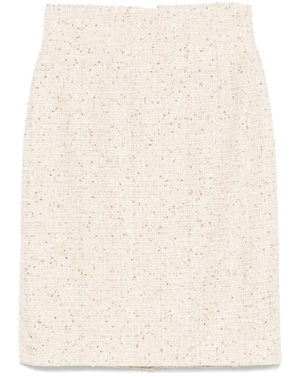 Tagliatore Tweed Mini-Rok in het Natural
