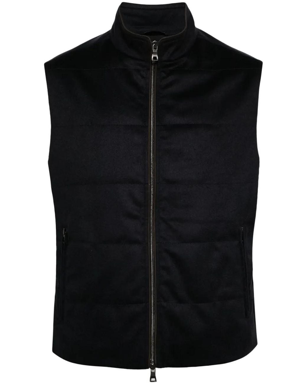 N.Peal Cashmere Black Belgravia Weatherproof Gilet for men