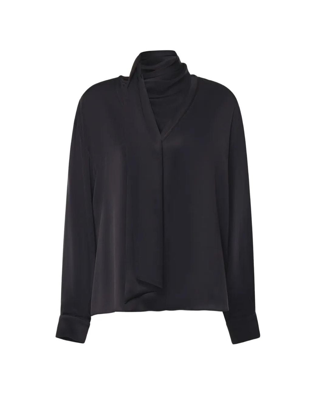 Pinko Blue Tie-Neck Long-Sleeve Shirt