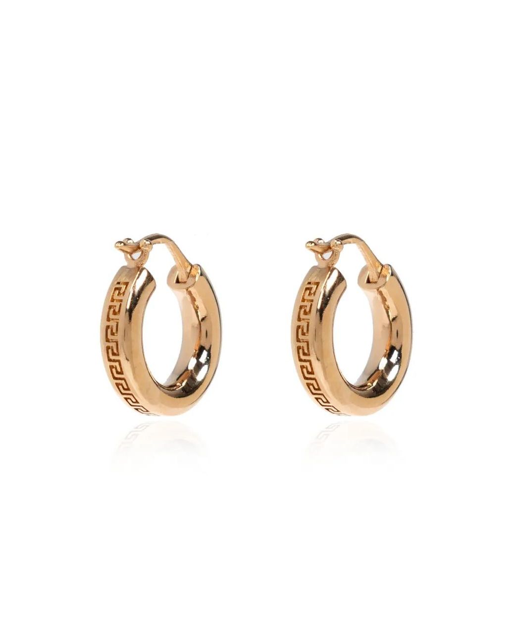 Versace Metallic Creolen Mit Greca-Muster