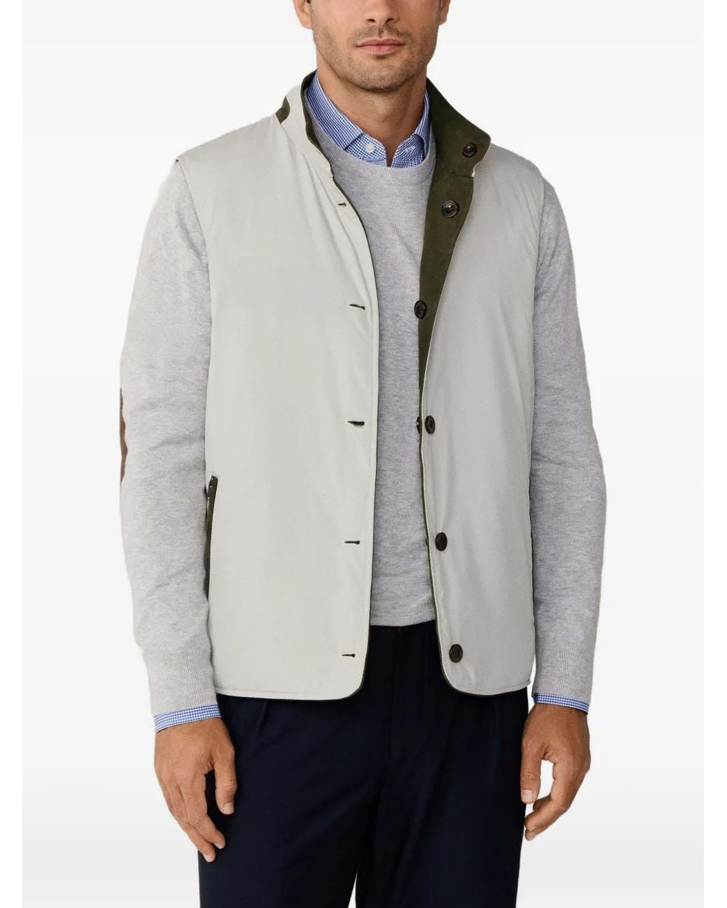 Hackett Green Reversible Gilet for men