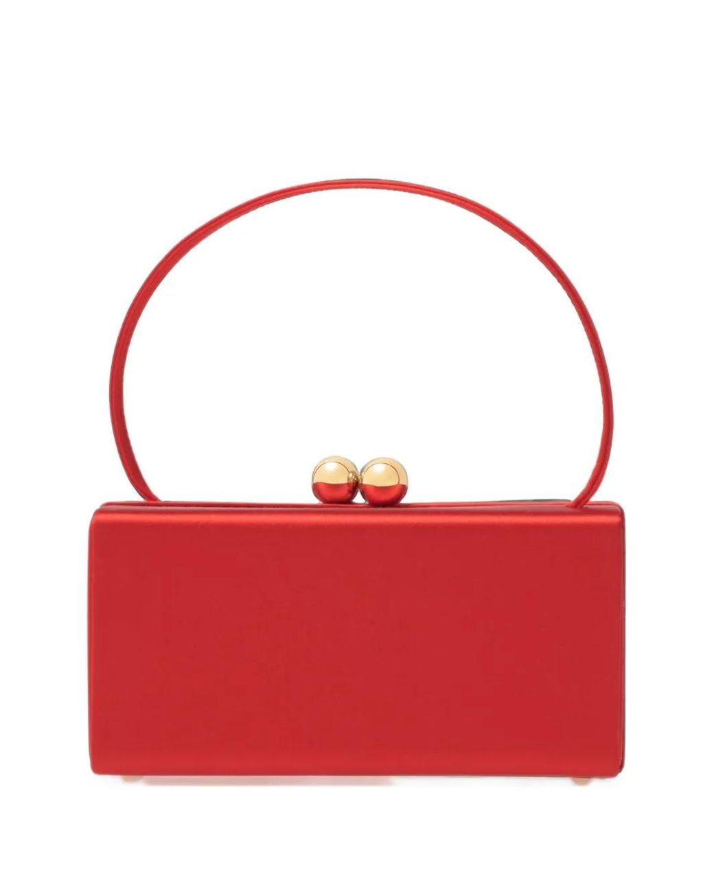 Carolina Herrera Red Mini Mimi Satin Clutch Bag