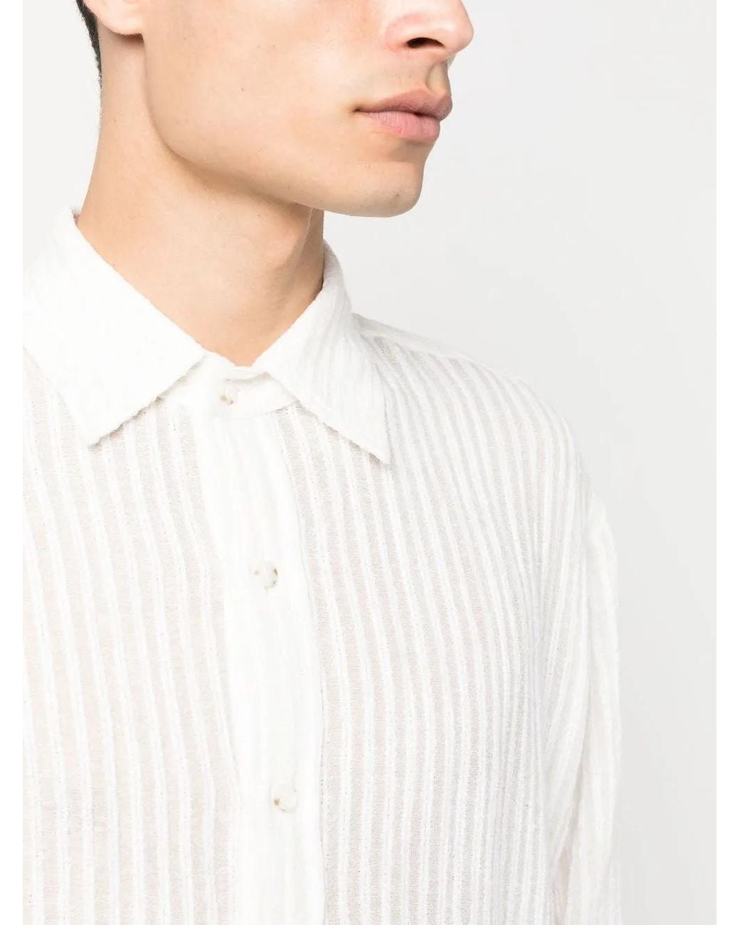 Camisa A Rayas Verticales Commas de hombre de color White