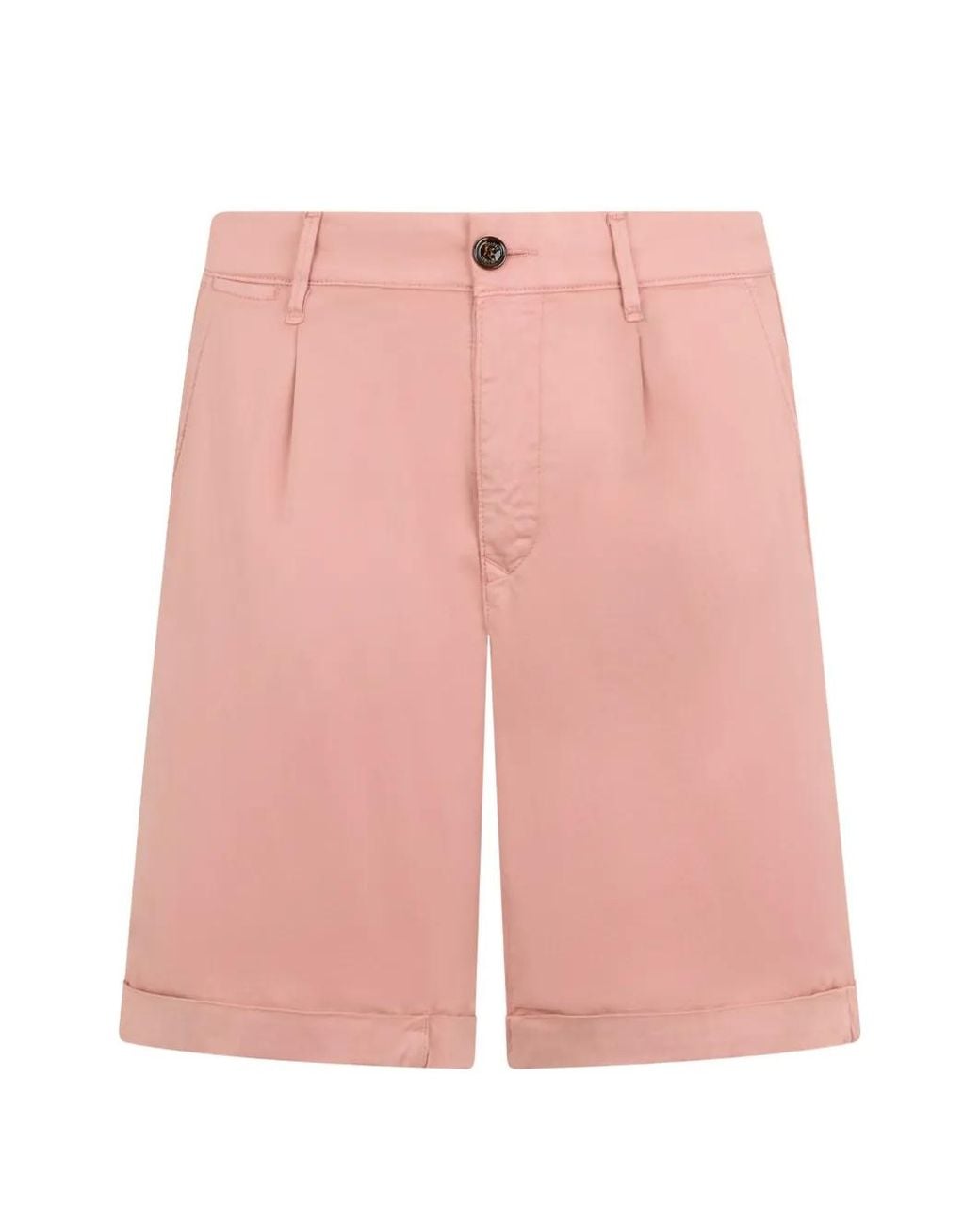 Moorer Pink Alicudi-Sec Turned-Up Shorts for men