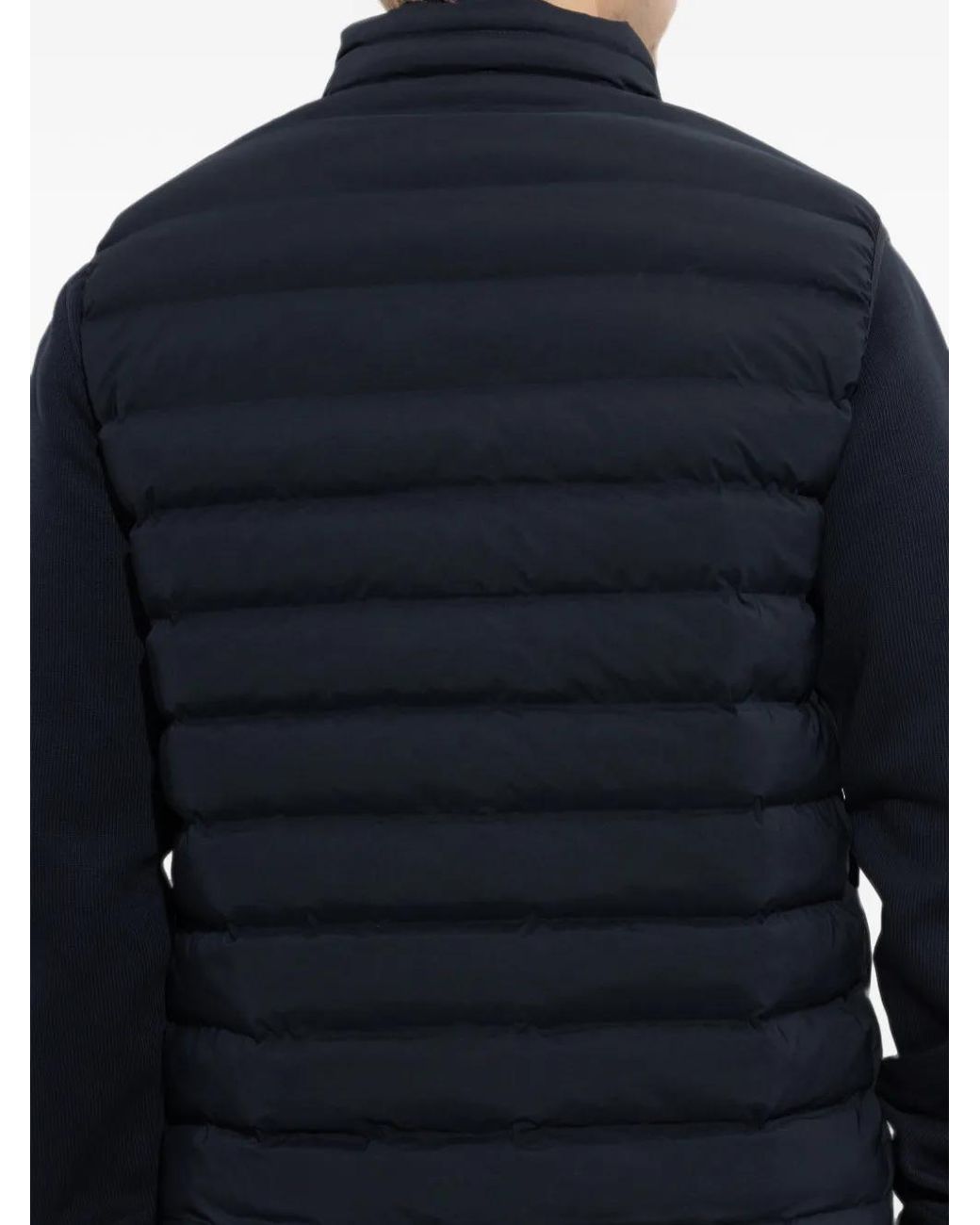 EA7 Blue Quilted Logo-Patch Gilet for men