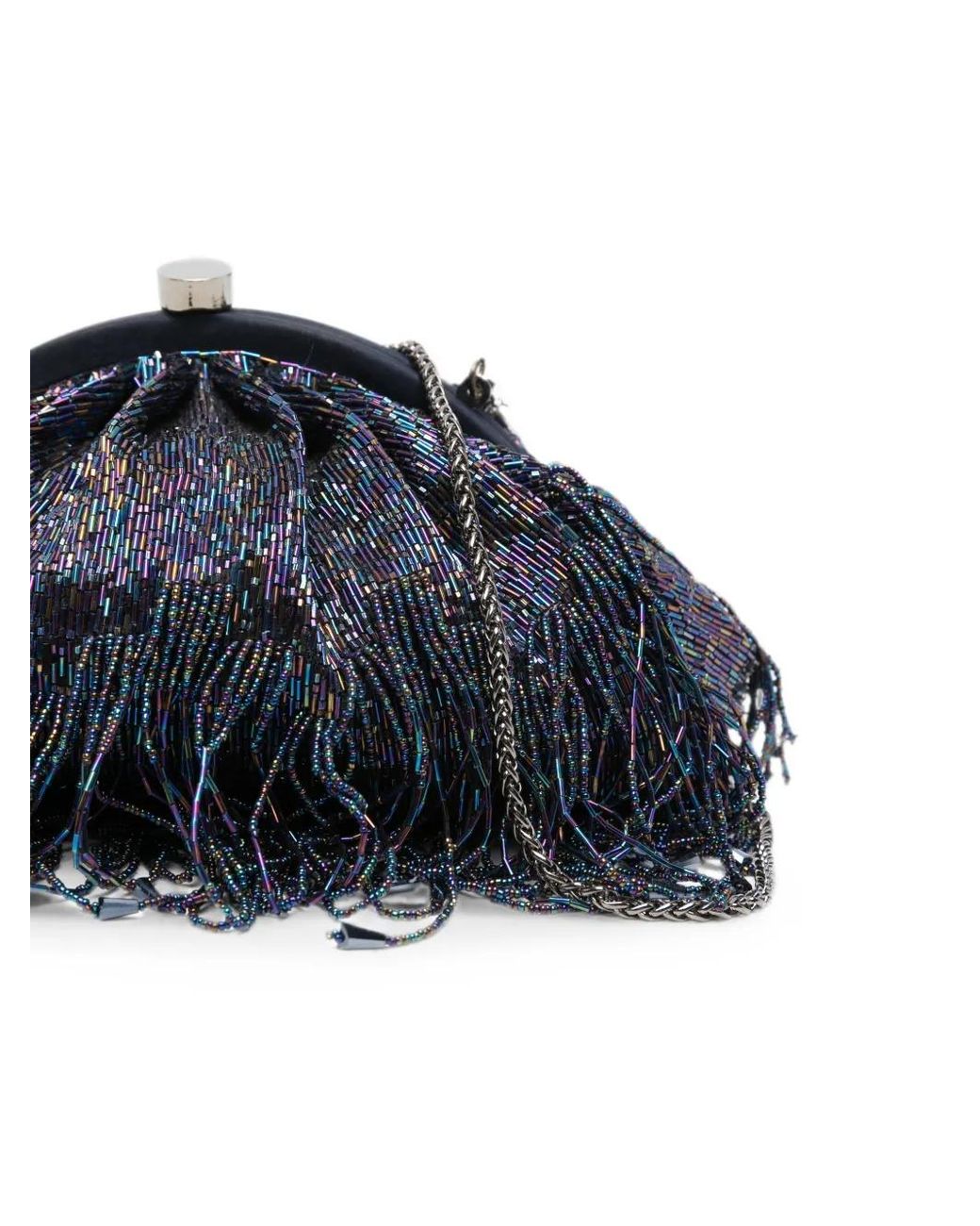 SLO_HAND_MADE Blue Firante Fringe-Trimmed Clutch Bag