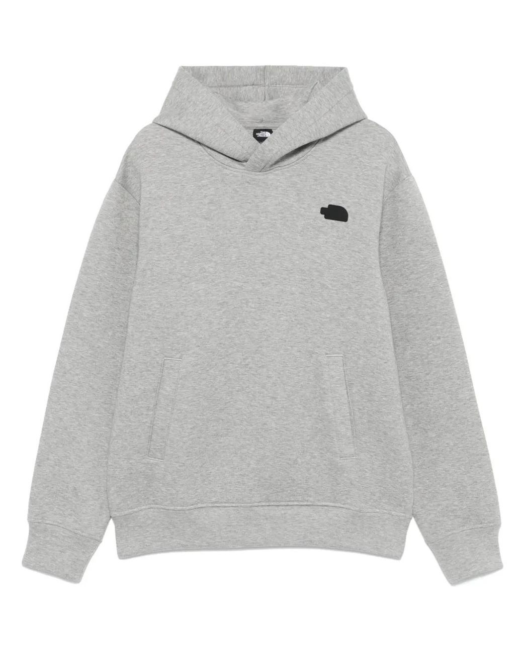 The North Face Gray Rubberised-Logo Hoodie for men