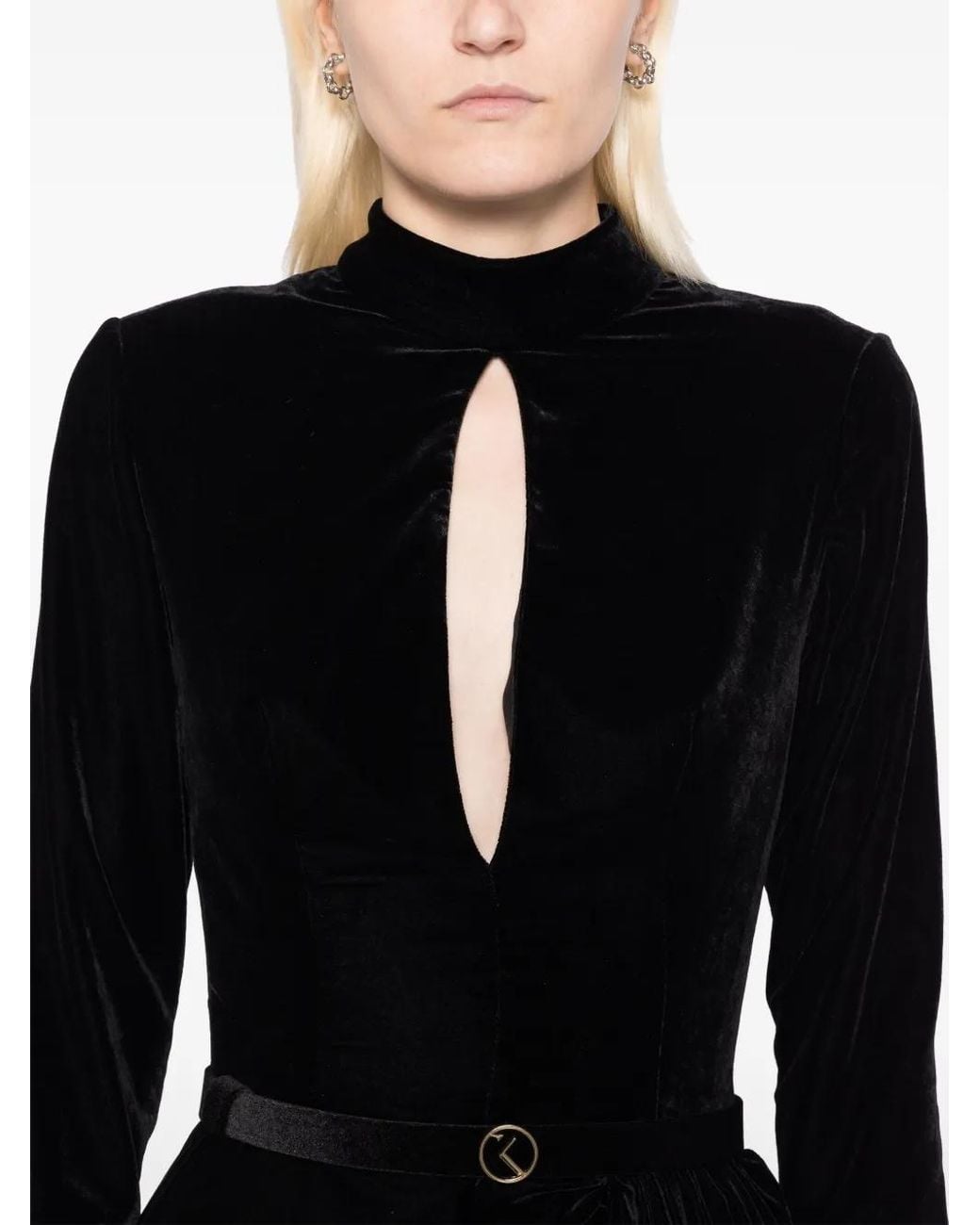 Saiid Kobeisy Black Velvet Long Dress