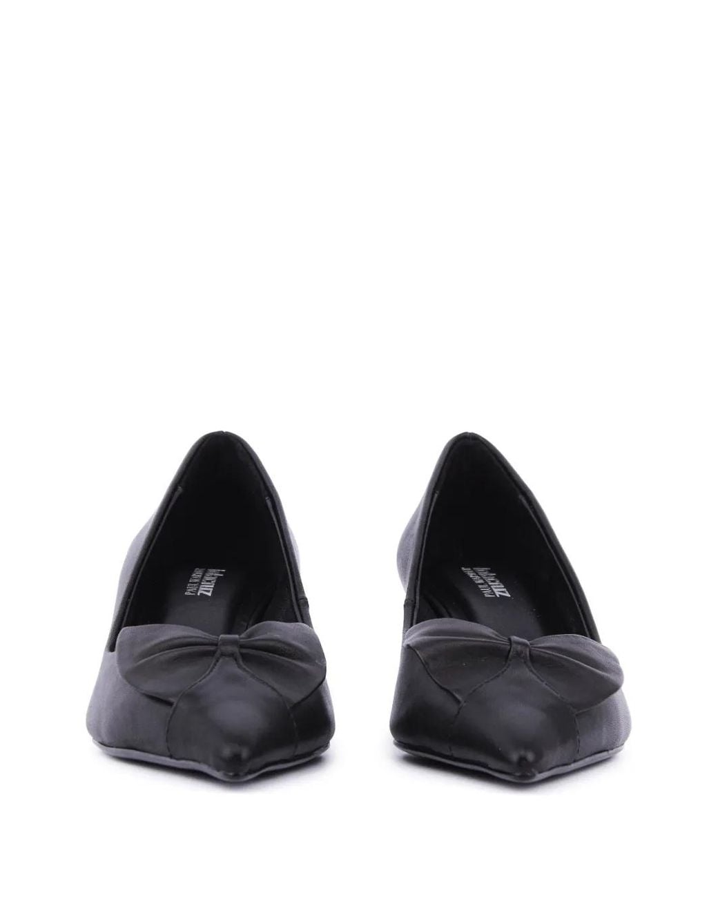 Lola Cruz Black Manuela Bow-Detail Pumps