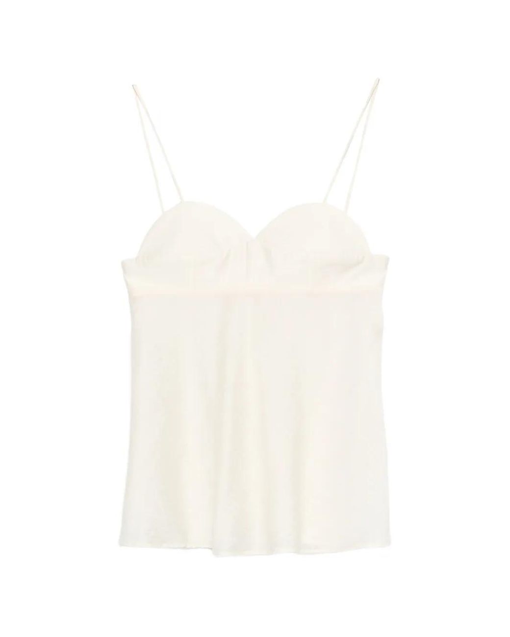 Cordera White Sweetheart-Neck Spaghetti-Strap Top