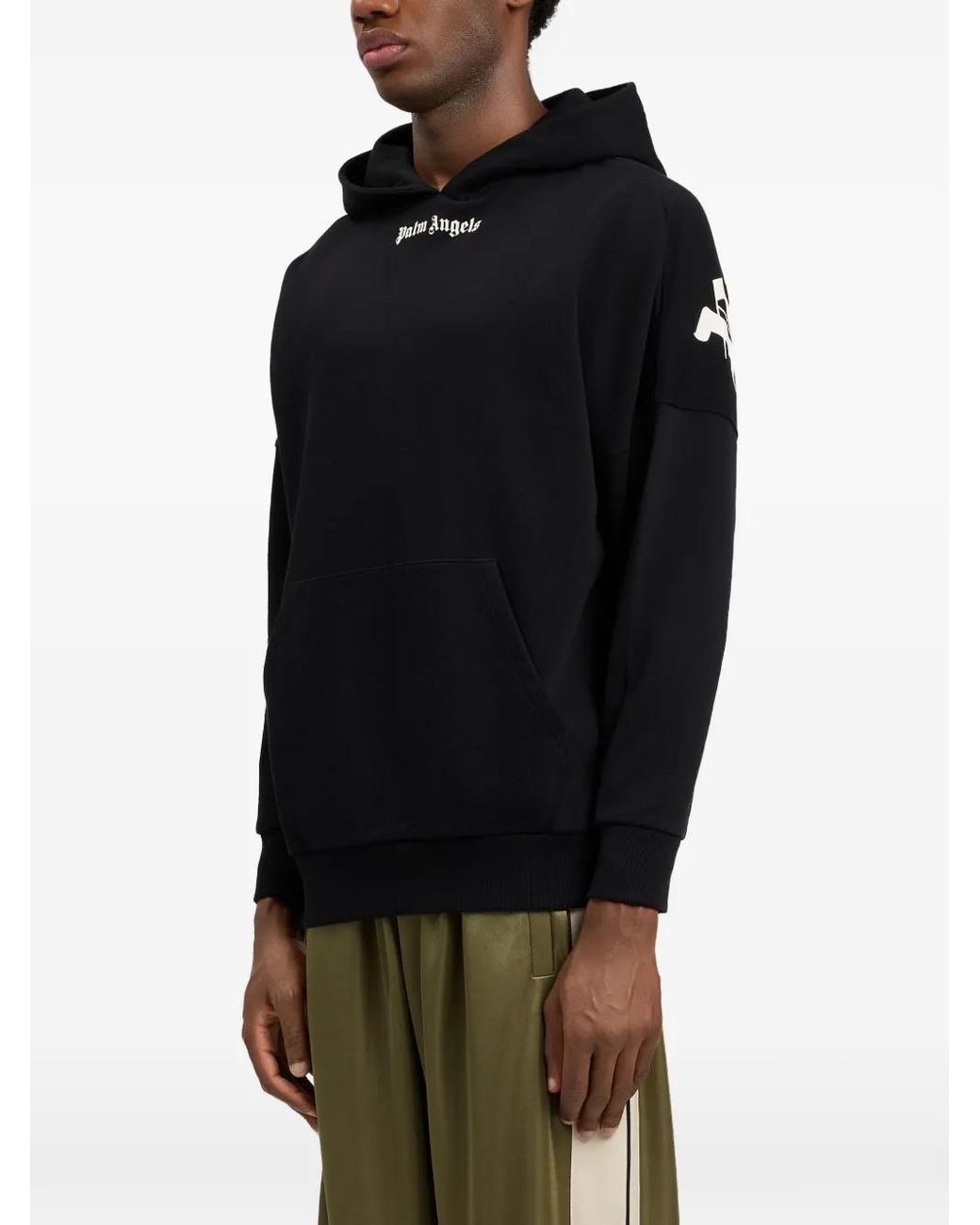 Palm Angels Black Classic Logo Over Hoodie for men