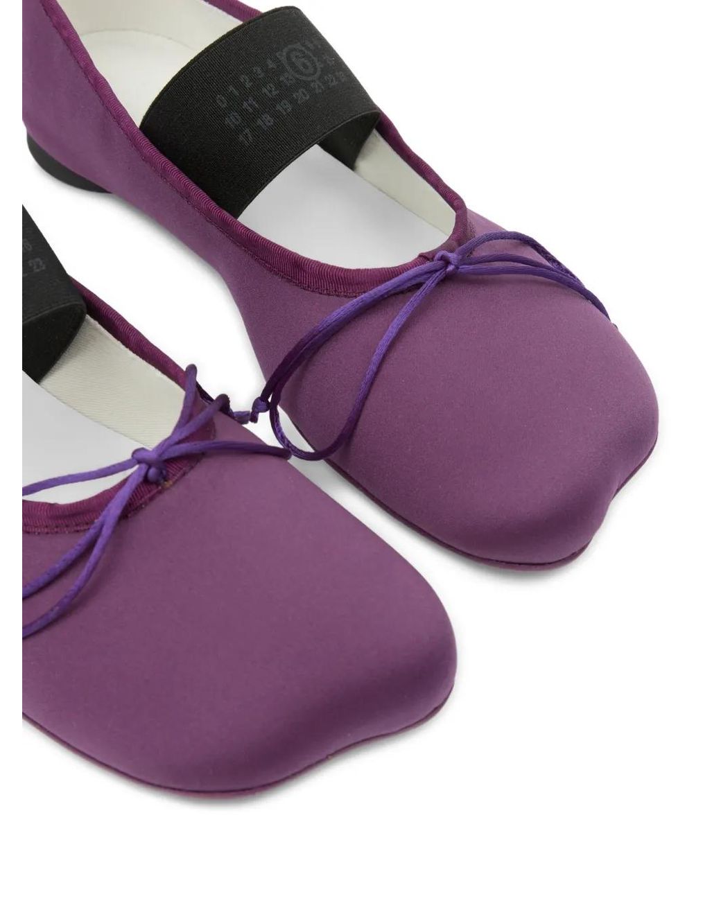 MM6 by Maison Margiela Purple Anatomic Numeric Bow-Detail Ballet Flats
