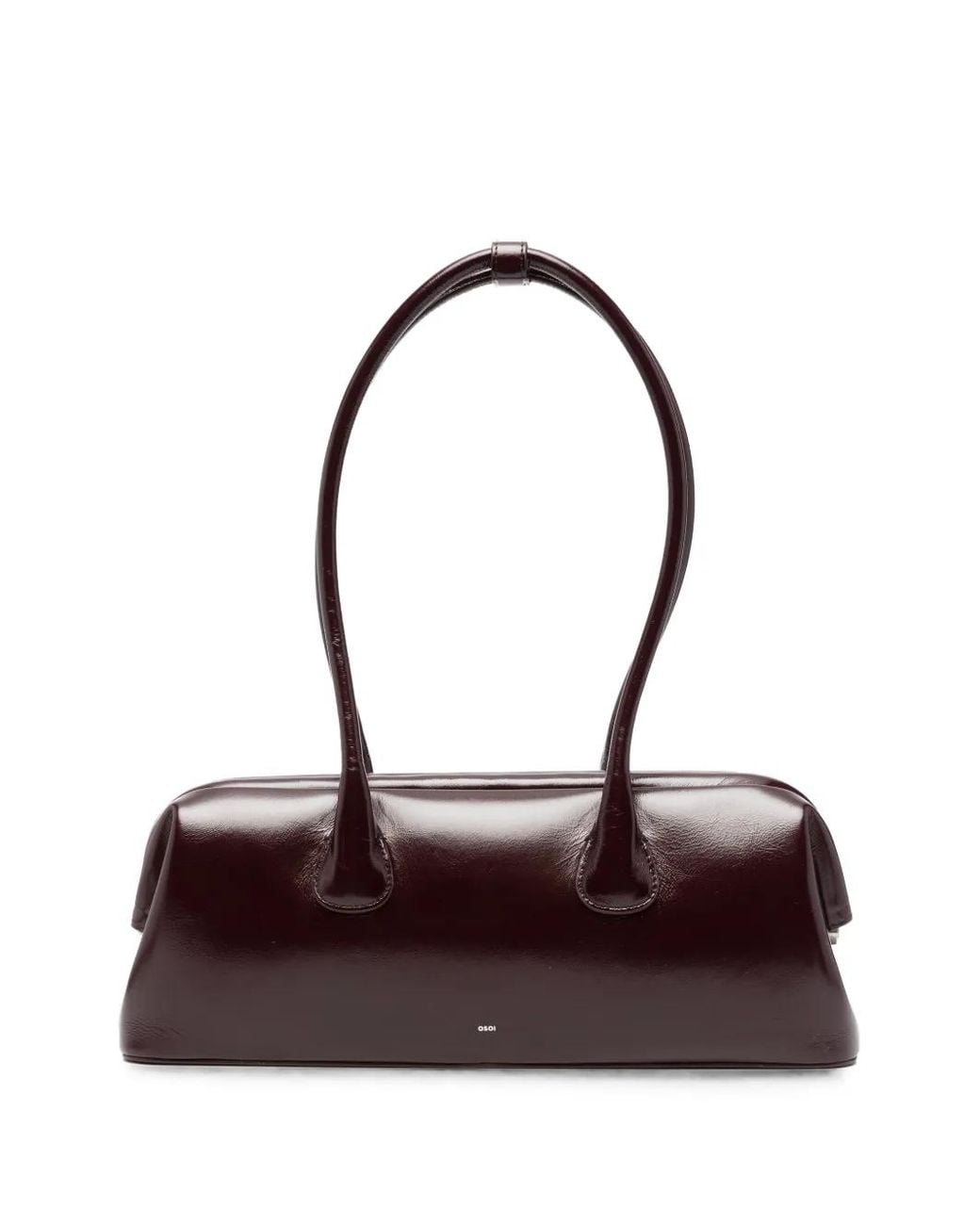 OSOI Purple Boat Wide Leather Shoulder Bag