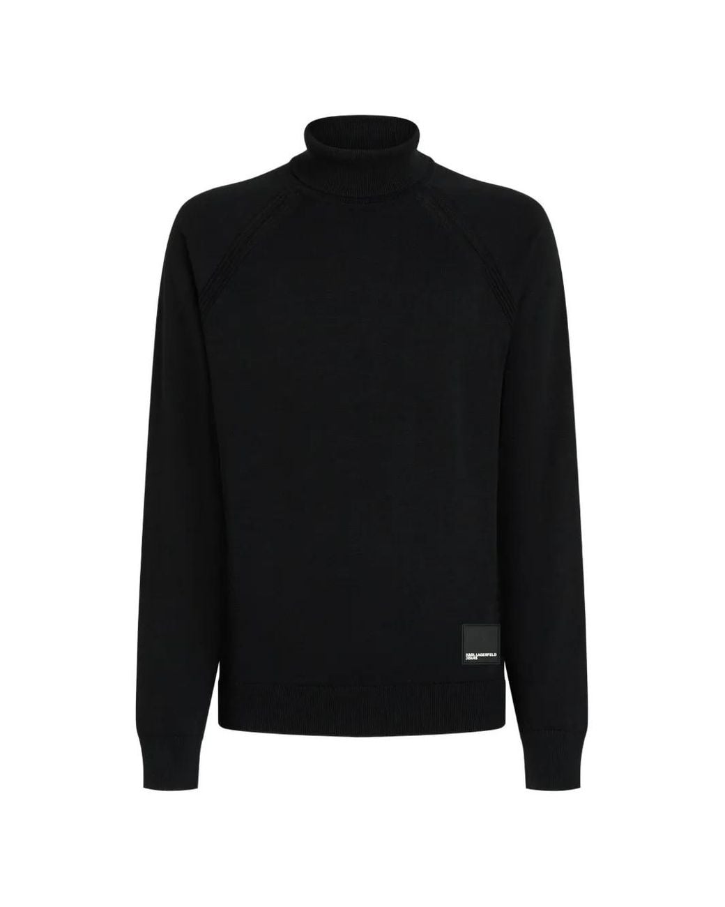 Karl Lagerfeld Black Lightweight Knit Rollneck Sweater for men