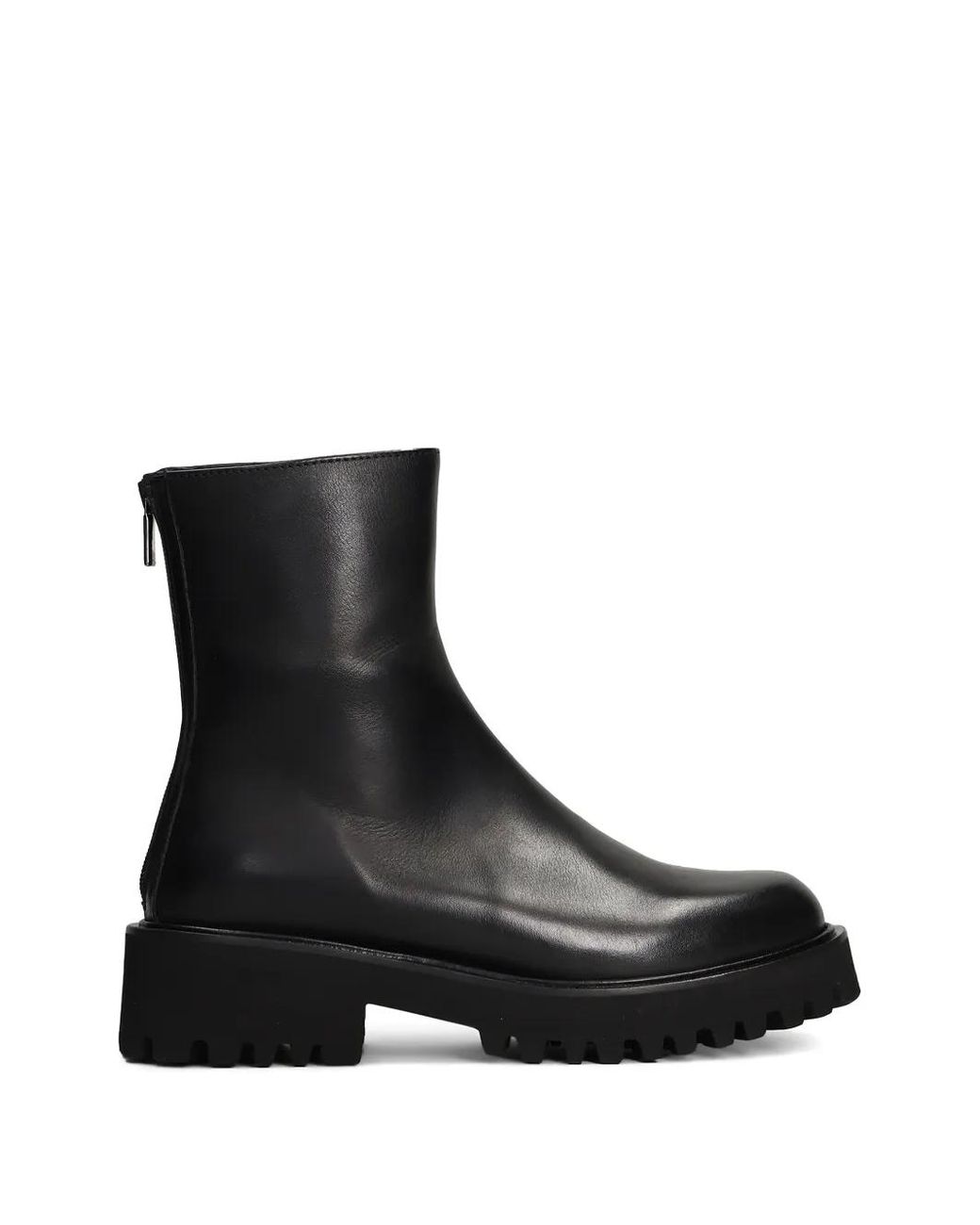 Fabio Rusconi Black Rear-Zip Chunky Ankle Boots