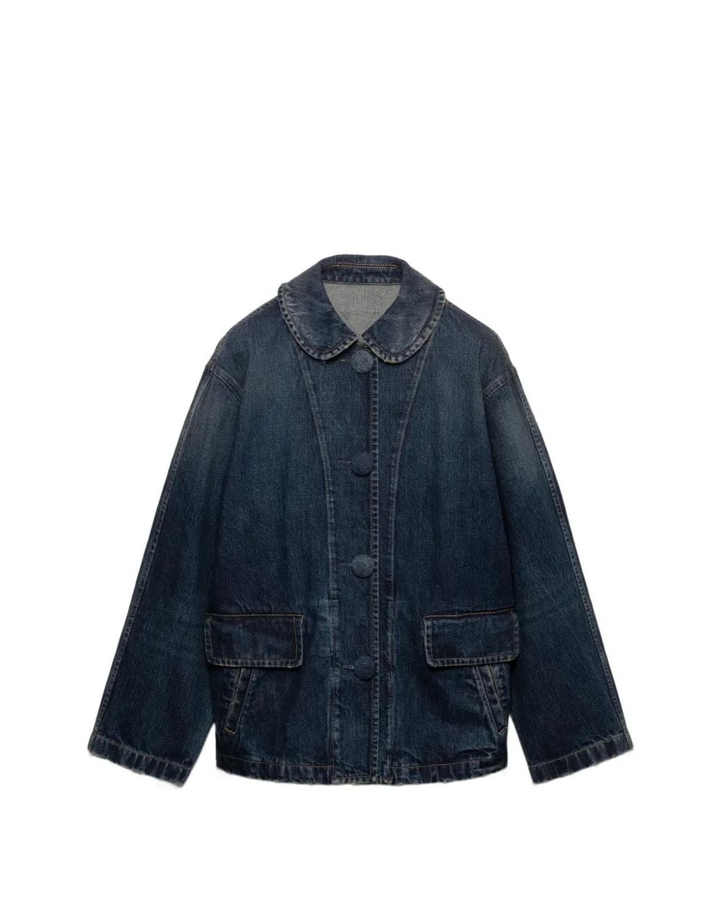 Prada Blue Washed Denim Blouson Jacket