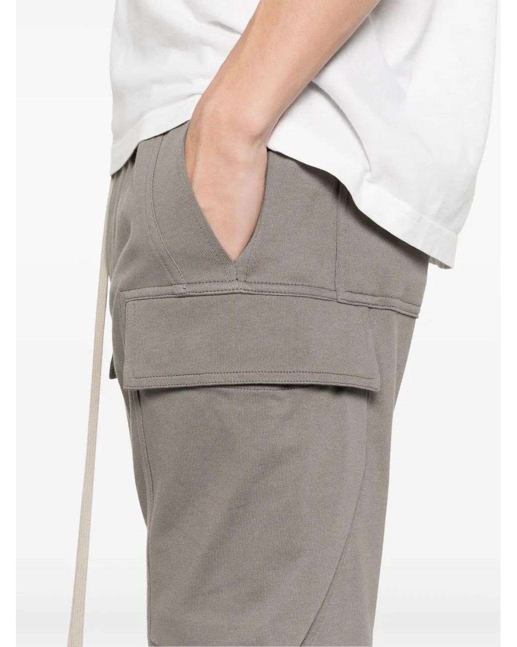 Rick Owens Gray Mastodon Cargo Track Pants for men