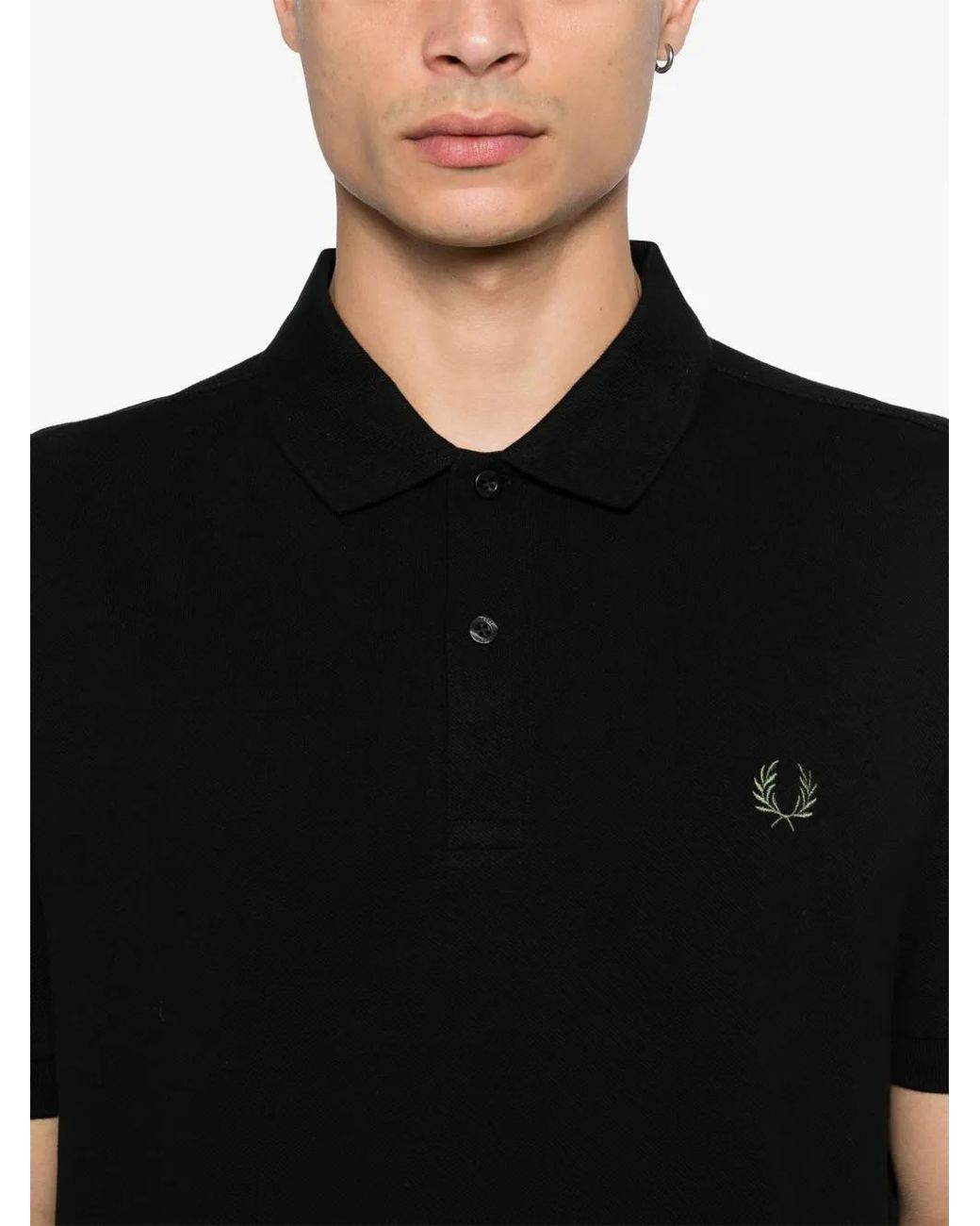 Comme des Garçons Black Cotton Slogan-Print Polo Shirt for men