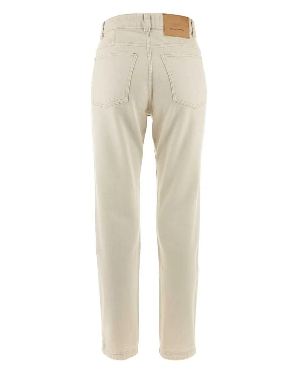 AMI Natural Logo-Patch Straight-Leg Cotton Denim Jeans