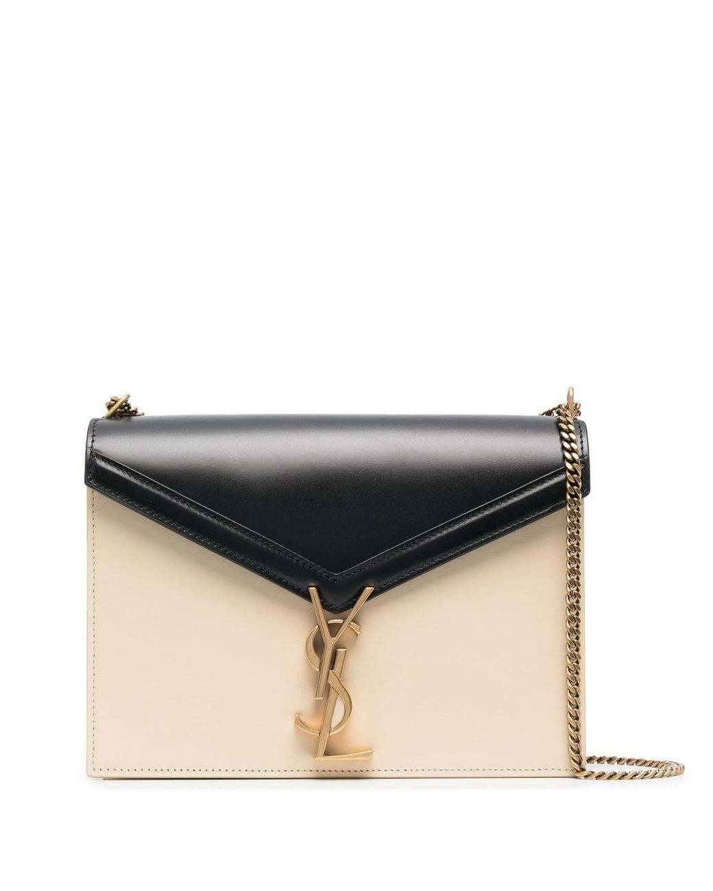 Saint Laurent Sunset Chain Wallet Dark Beige in Smooth Leather with  Gold-tone - US