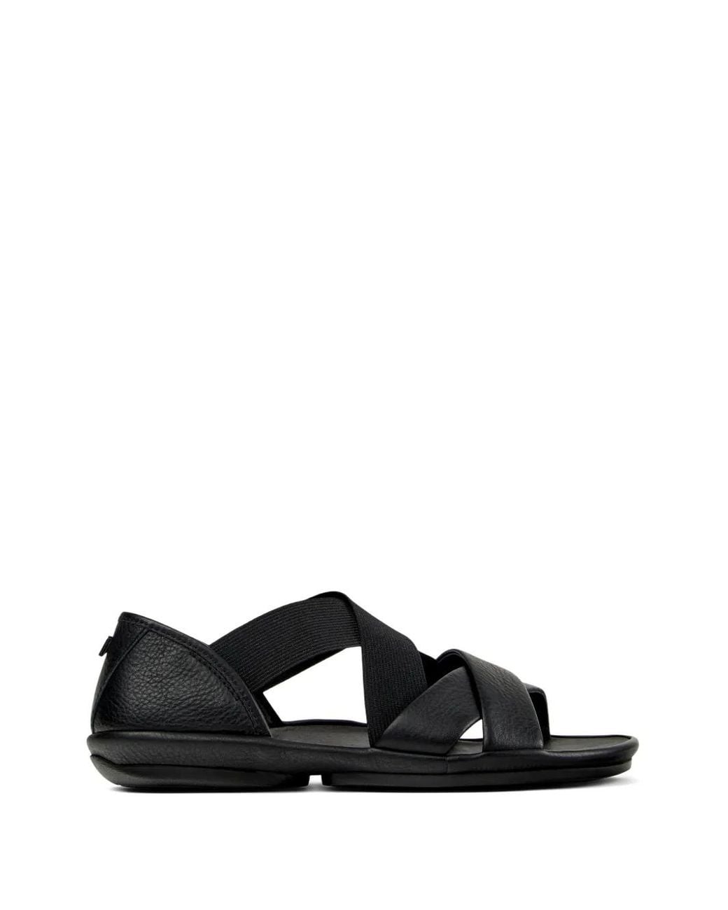 Camper Black Right Isla Crossover Leather Sandals
