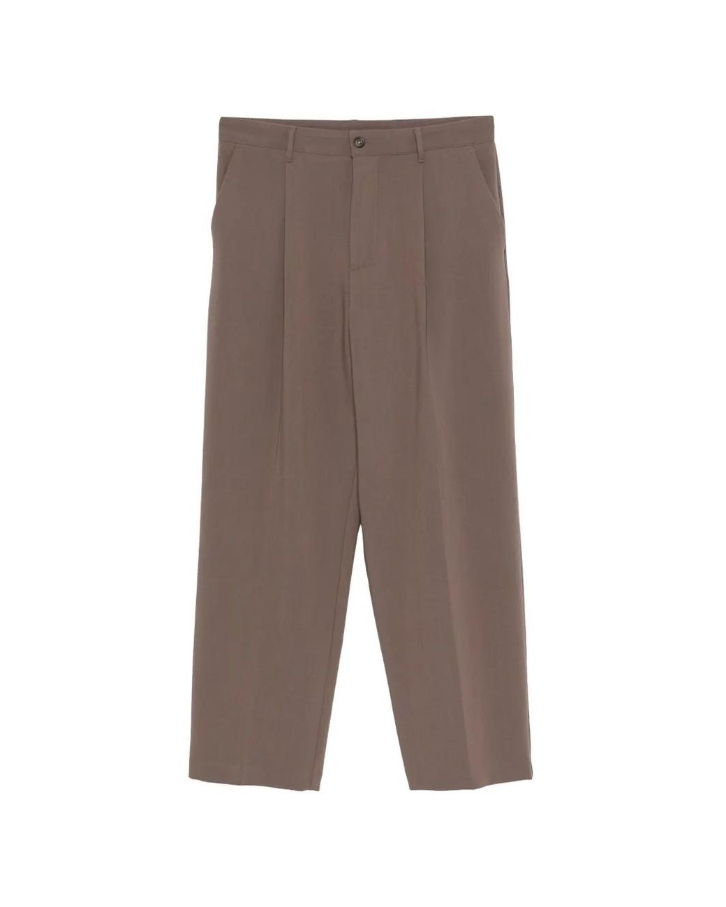 Imperial Gray Pleated Straight-Leg Trousers for men