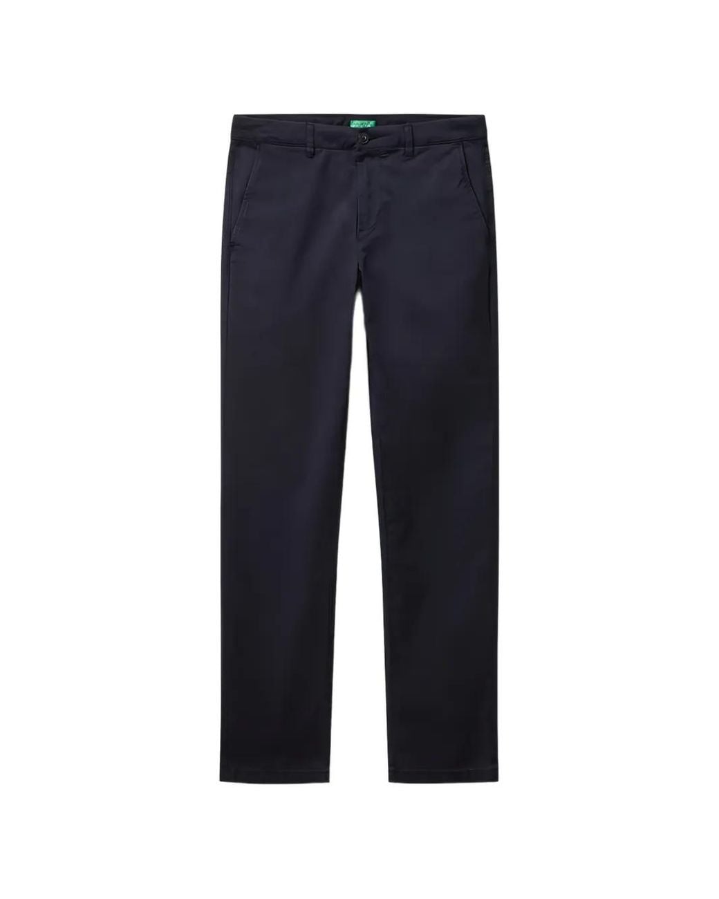 Benetton Blue Straight-Leg Cotton Trousers for men