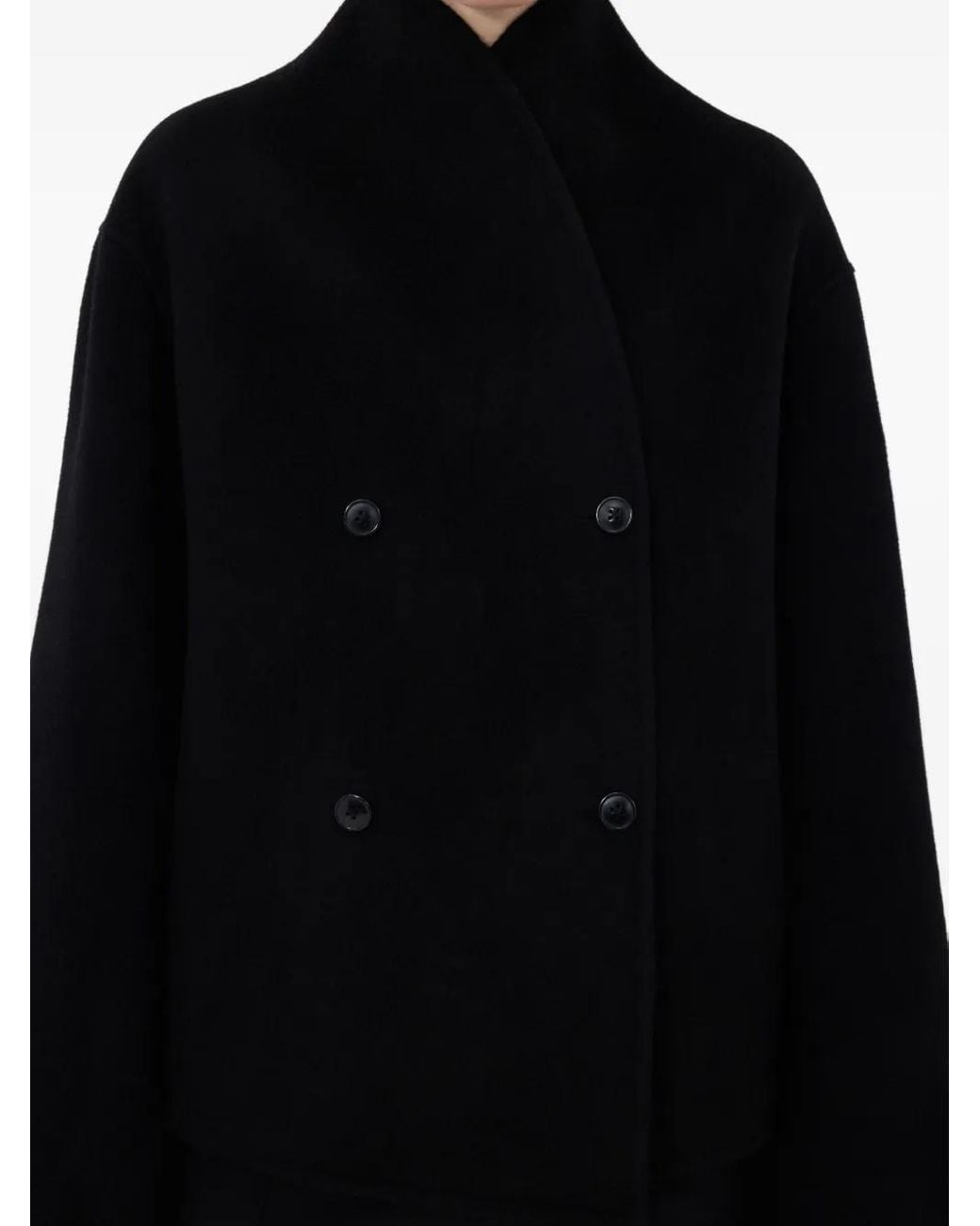 Loulou de Saison Black Double-Breasted Wool Jacket