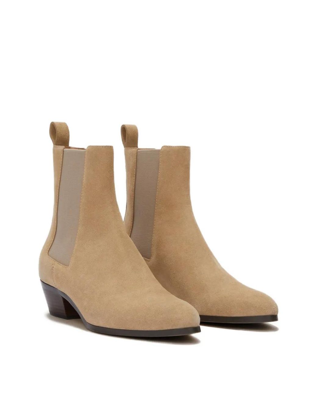 Odissi Natural Almond Toe Pull-Tab Boots