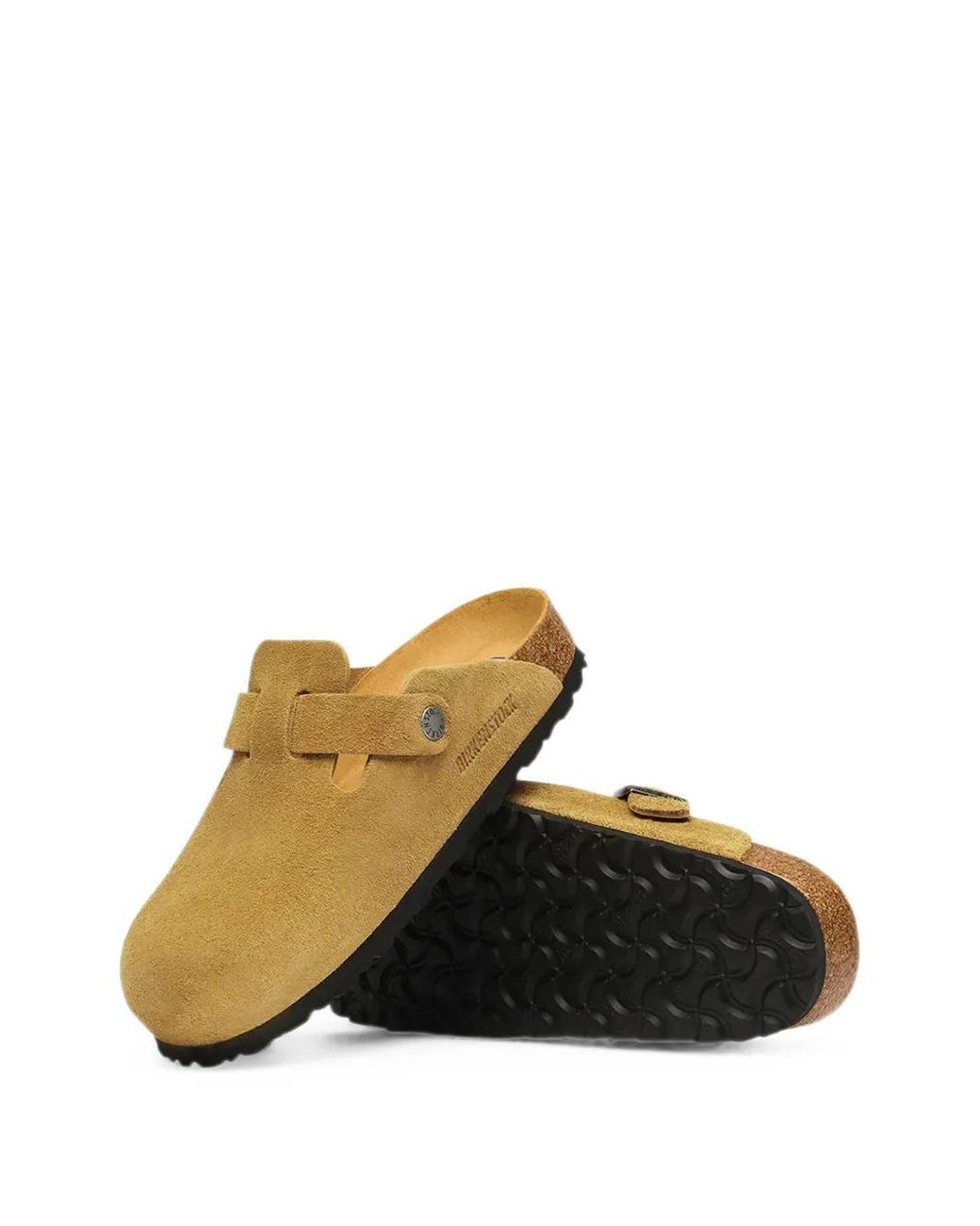 Birkenstock Brown Boston Buckle-Fastening Suede Mules