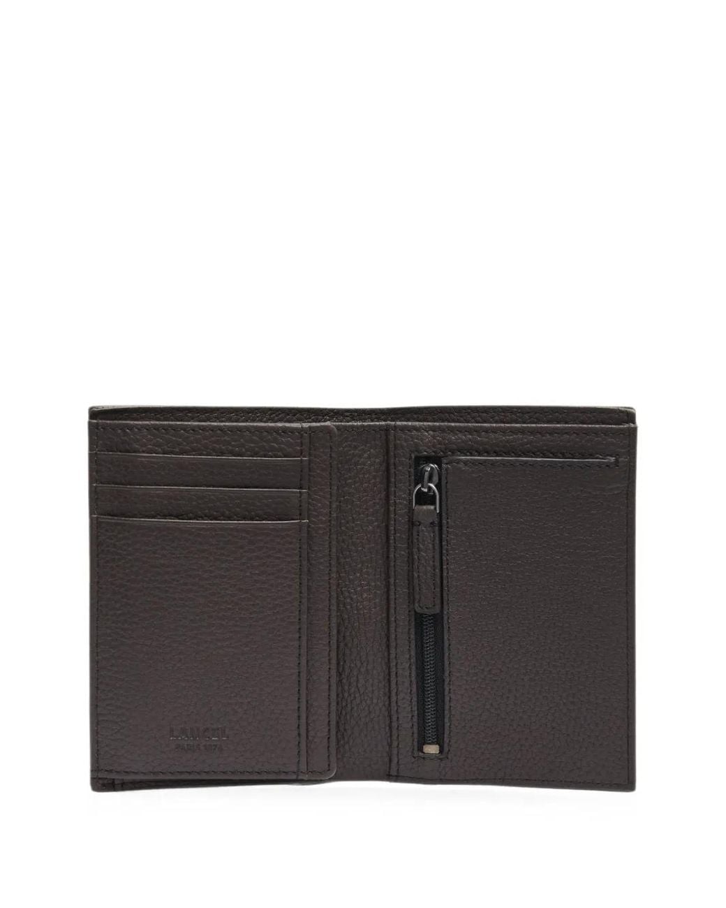 Lancel Black Leon Grained-Leather Wallet for men