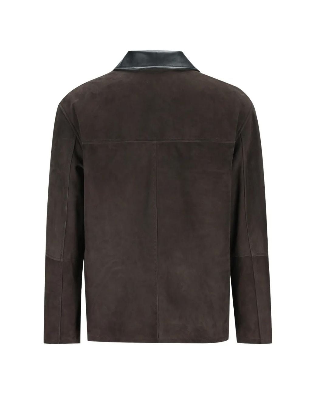 Loewe Black Contrast-Collar Suede Jacket for men